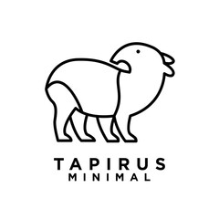 Tapirus line black logo icon design illustration