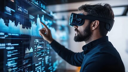 Business Professional Engaging with Augmented Reality