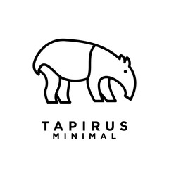 Tapirus line black logo icon design illustration