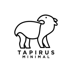 Tapirus line black logo icon design illustration