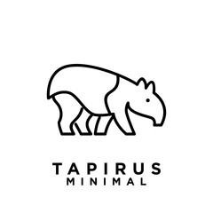 Tapirus line black logo icon design illustration