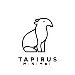 Obraz premium Tapirus line black logo icon design illustration