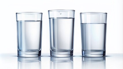 Glasses for Drinks: Full, Half-Filled, and Empty Vector Illustration for Beverage Concepts