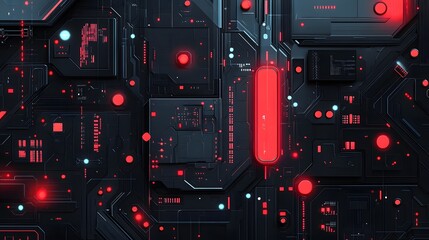 digital data stream red technology background 