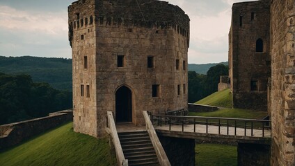 A captivating archer tower during a summer festival enhances the atmosphere of joy