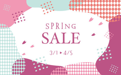 桜舞う春のセールバナー