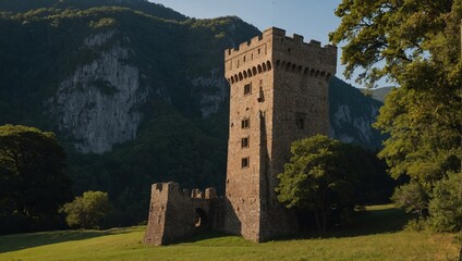 A captivating archer tower with weathered stones and charm