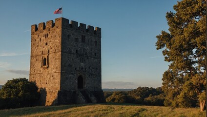 A charming archer tower amidst vibrant gardens creates a picturesque escape from reality