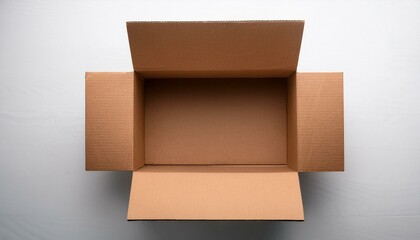 an empty cardboard box view from above