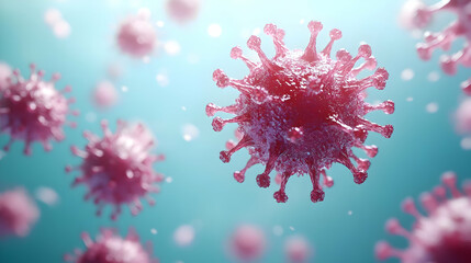Fototapeta premium Realistic Render of Pinkish Red Virus Illustration