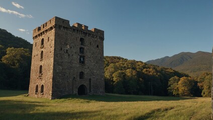 A charming archer tower framed by lush trees invites exploration
