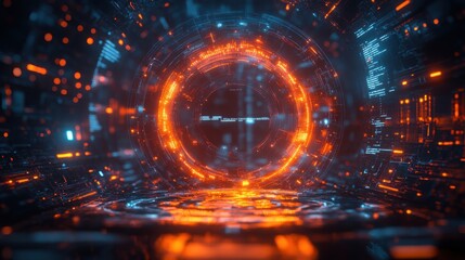 Obraz premium Innovative Glowing Hologram Webinars: Transforming Online Education Engagement with Visual Technologies