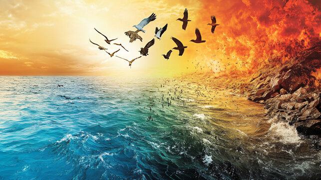 A compelling image showing the impact of climate change on migration patterns.