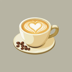 Hot Beverage Coffee Mug Vector Icon for Cafe Branding