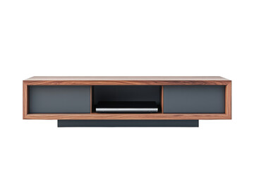 Elegant Wooden TV Armoire Featuring Ample Storage and Cable Management Solutions Isolated on Transparent Background