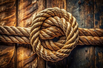 Obraz premium Grunge Rope Knot with Textured Overlay - Product Photography for Home Decor and Crafts