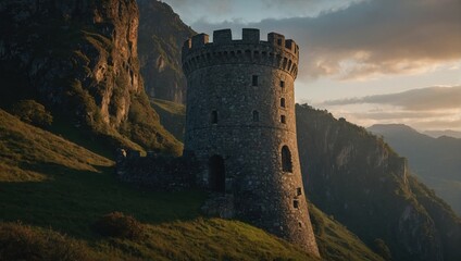 A historical archer tower rises proudly, watching over the countryside