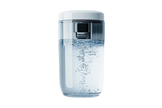 Portable Water Purifier Bottle with UV Light Technology Isolated on Transparent Background