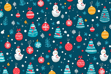 seamless pattern with christmas trees