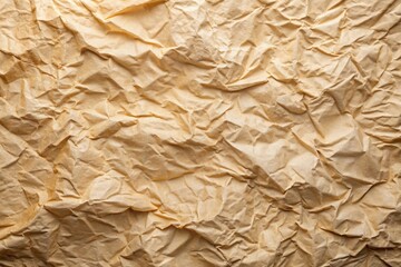 Low angle beige crumpled paper texture background