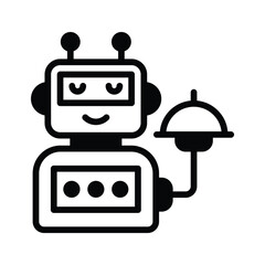 Grab this amazing ico of robot waiter in modern style