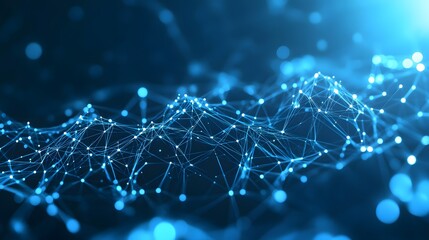 Abstract futuristic - technology with polygonal shapes on dark blue background. Design digital technology concept. 3d illustration. 