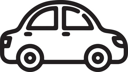 Mini car vector art illustration with transparent background