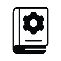 Cogwheel with book concept icon of setting manual in modern style