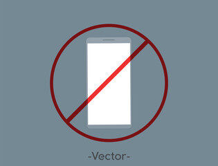 No phone sign. No talking by phone sign. Red prohibition. Vector illustration. Vector illustration