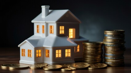 house and coins