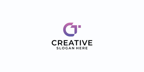 creative letter gt technology logo