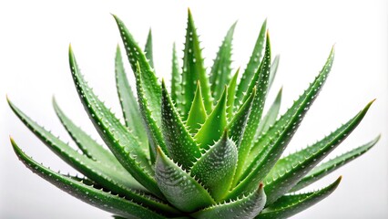 Fototapeta premium Low angle view of aloe vera plant against white background