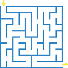 Maze puzzle template. Way search kid challenge