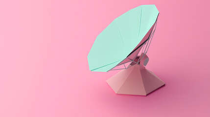 Satellite dish 3d paper cute vector image