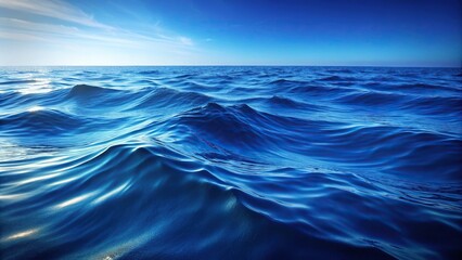 Deep indigo color of the ocean with a subtle wave pattern, shoreline, deep blue, ripples