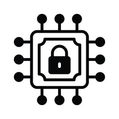 Grab this creative icon of secure processor in modern style