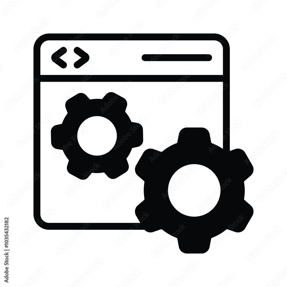 Wall mural cogwheel with website denoting concept icon of website setting