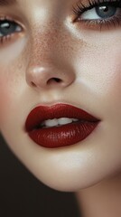 Fototapeta premium Eye catching lips makeup, Generative AI