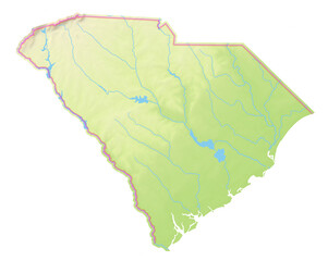 Map of the State South Carolina (US).