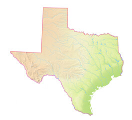 Map of the State Texas (US).