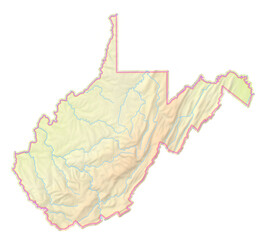 Map of the State West Virginia (US).