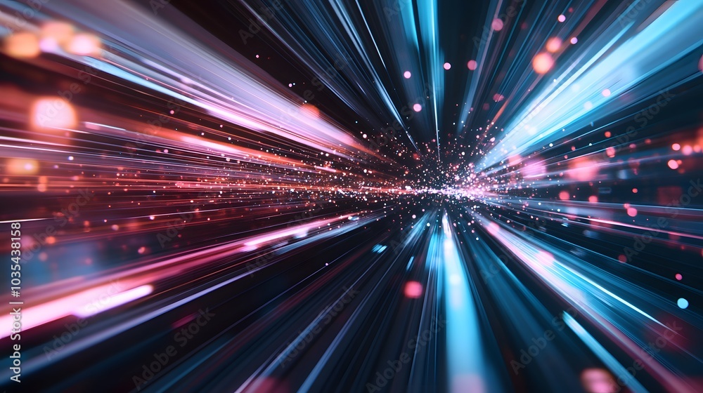 Wall mural web development concept with abstract high speed technology pov motion blur.