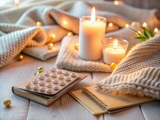 Intimate Self-Care Rituals with Birth Control Pills in Soft Light for Daily Wellness