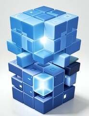Obraz premium abstract blue cube