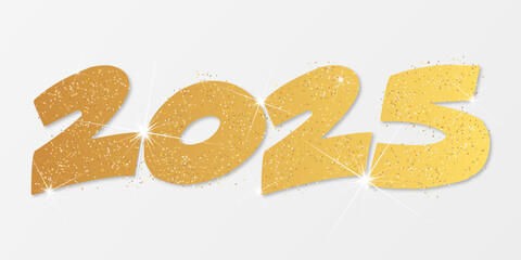 Happy new year - best wishes 2025 with colorful number. Perfect vector for poster, banner, greeting and new year 2025 celebration.	