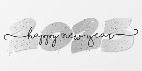 Happy new year - best wishes 2025 with colorful number. Perfect vector for poster, banner, greeting and new year 2025 celebration.	