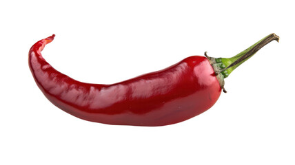 Vibrant Red Hot Chili Pepper Isolated on a White Background Perfect for Culinary Use and Spicy Recipe Illustrations
