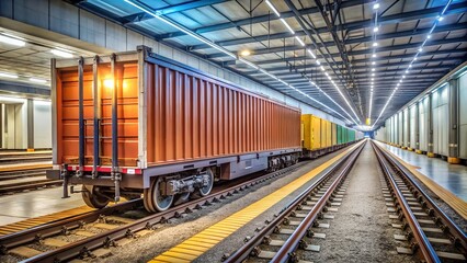 Obraz premium Cargo Container train in subway