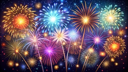 Fototapeta premium Fireworks. happy new year concept