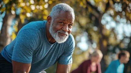 A veteran participating in a health workshop focused on physical fitness and wellness, demonstrating the importance of self-care